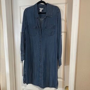 Soft Surroundings Tencel Denim Shirt Dress